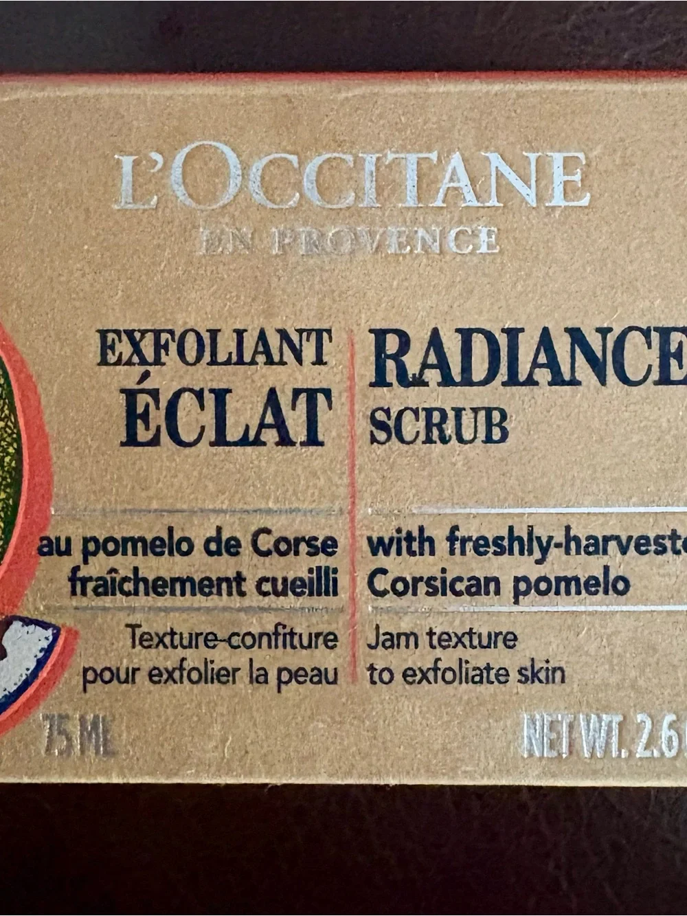 L'OCCITANE Radiance Scrub Exfoliant in Brown and Coral Accent
